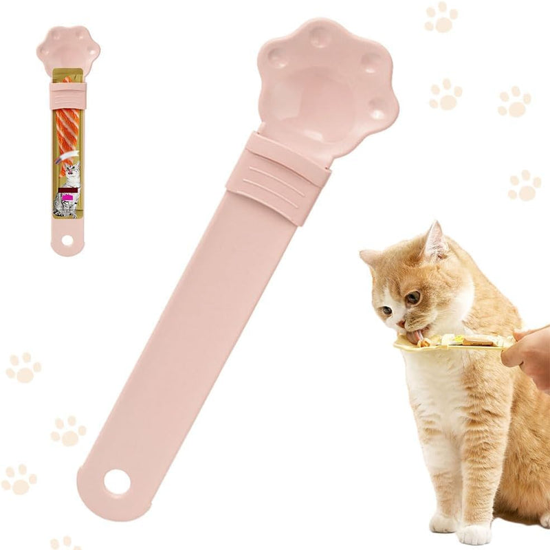 HKM-2876861 Multifunctional Cat Food Feeder with Anti-Spill Spoon Design, Safe Squeeze Tool for Easy Feeding