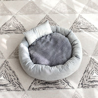 HKM-2877117 Creative Plush Pet Nest in Egg Tart Pink and Light Gray ¨C Available in XS to L Sizes