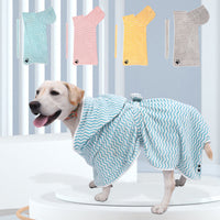 HKM-2877245 Microfiber Bathrobe Towel for Dogs and Cats - Water-Absorbent, Fashionable Design in Yellow and Grey