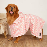 HKM-2877245 Microfiber Bathrobe Towel for Dogs and Cats - Water-Absorbent, Fashionable Design in Yellow and Grey