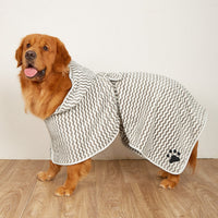HKM-2877245 Microfiber Bathrobe Towel for Dogs and Cats - Water-Absorbent, Fashionable Design in Yellow and Grey