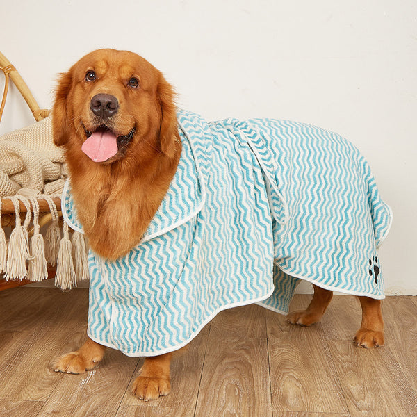 HKM-2877245 Microfiber Bathrobe Towel for Dogs and Cats - Water-Absorbent, Fashionable Design in Yellow and Grey