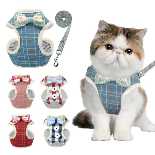 HKM-2878653 Adjustable Vest-Type Cat Harness for Small Dogs and Cats, Comfortable Cloth Material