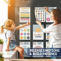HKM-287891 Calm Corner Wall Art Set - 12 Educational Calm Posters for Classroom Decor