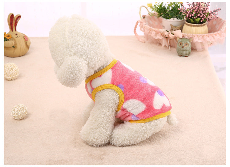 HKM-2879421 Leopard Print Velvet Dog Vest Dress for All Genders