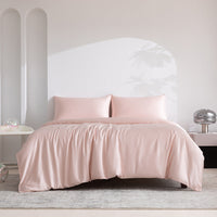 HKM-287955 Lyocell Fiber Cool Touch Bed Sheet Set with Fitted Sheet, Duvet Cover & Pillowcases in Multiple Sizes