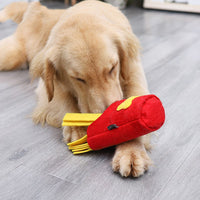 HKM-2879677 Interactive Dog Sniffing Toy - Red French Fries Chew Box with Sound Feature