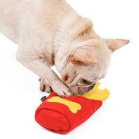 HKM-2879677 Interactive Dog Sniffing Toy - Red French Fries Chew Box with Sound Feature