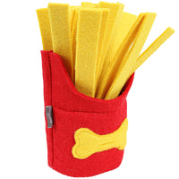 HKM-2879677 Interactive Dog Sniffing Toy - Red French Fries Chew Box with Sound Feature