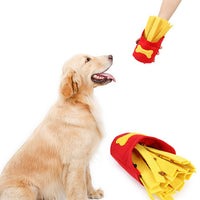 HKM-2879677 Interactive Dog Sniffing Toy - Red French Fries Chew Box with Sound Feature