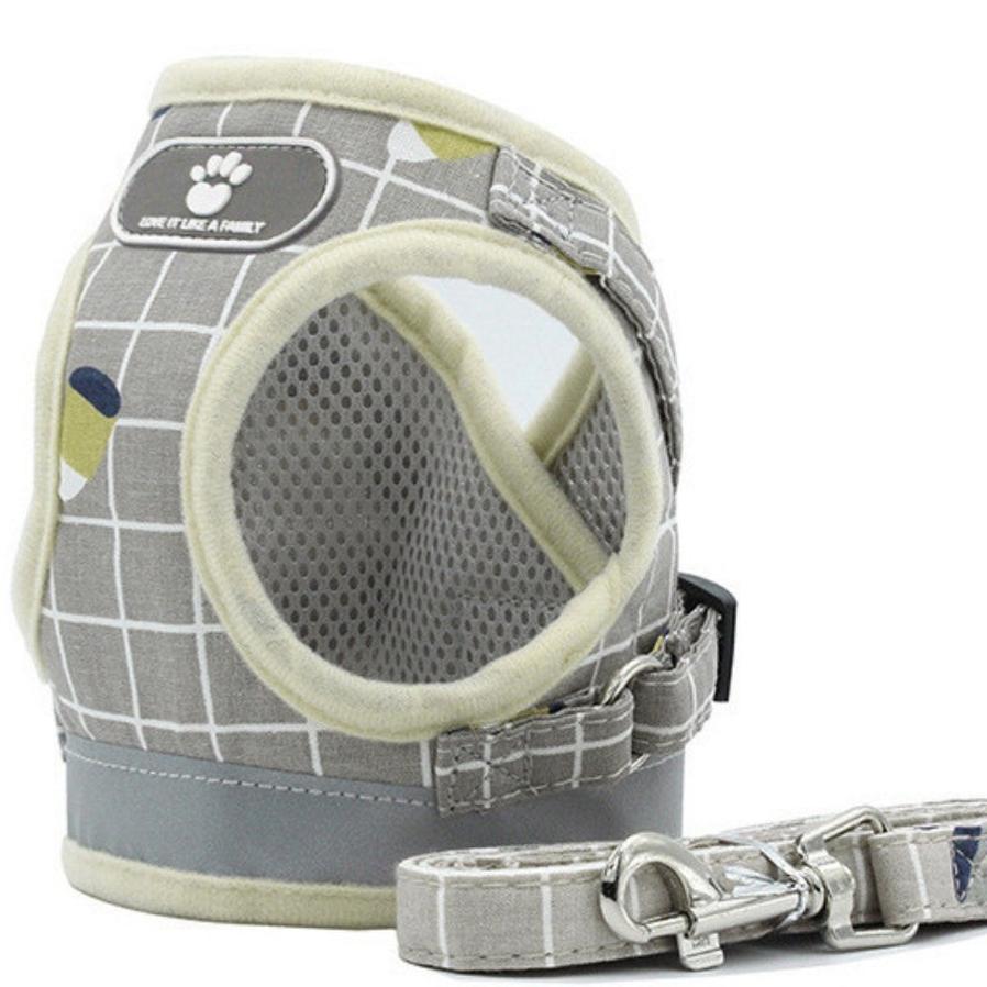 HKM-288019 Reflective Cat and Dog Traction Rope Walking Chain with Adjustable Sizes and Various Patterns