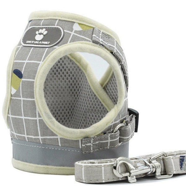 HKM-288019 Reflective Cat and Dog Traction Rope Walking Chain with Adjustable Sizes and Various Patterns
