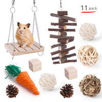 HKM-2880317 Wooden Molar Toy Set for Small Pets - Rabbits, Guinea Pigs, and Parrots, Various Combinations Available