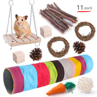 HKM-2880317 Wooden Molar Toy Set for Small Pets - Rabbits, Guinea Pigs, and Parrots, Various Combinations Available