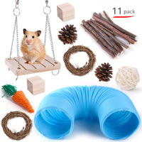 HKM-2880317 Wooden Molar Toy Set for Small Pets - Rabbits, Guinea Pigs, and Parrots, Various Combinations Available