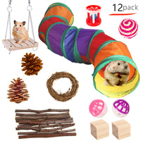 HKM-2880317 Wooden Molar Toy Set for Small Pets - Rabbits, Guinea Pigs, and Parrots, Various Combinations Available