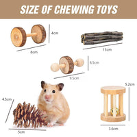 HKM-2880317 Wooden Molar Toy Set for Small Pets - Rabbits, Guinea Pigs, and Parrots, Various Combinations Available
