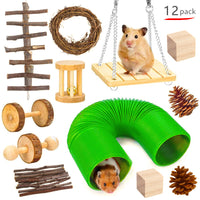 HKM-2880317 Wooden Molar Toy Set for Small Pets - Rabbits, Guinea Pigs, and Parrots, Various Combinations Available