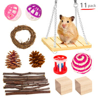 HKM-2880317 Wooden Molar Toy Set for Small Pets - Rabbits, Guinea Pigs, and Parrots, Various Combinations Available