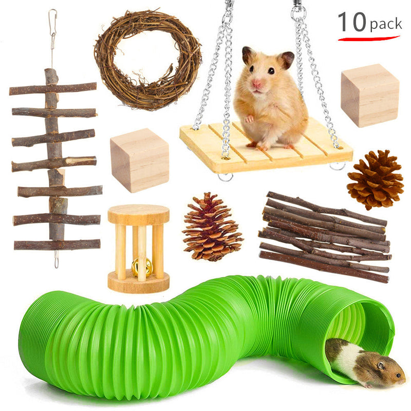 HKM-2880317 Wooden Molar Toy Set for Small Pets - Rabbits, Guinea Pigs, and Parrots, Various Combinations Available