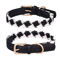 HKM-2880829 Soft Woven Plaid Dog Collar in Red, Green, and Brown - Multiple Sizes Available