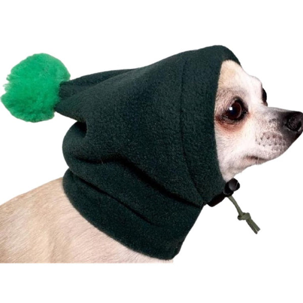 HKM-2881213 Warm Solid Color Adjustable Pet Hat for Winter - Shaker Velvet Cap in Sizes S, M, L, XL
