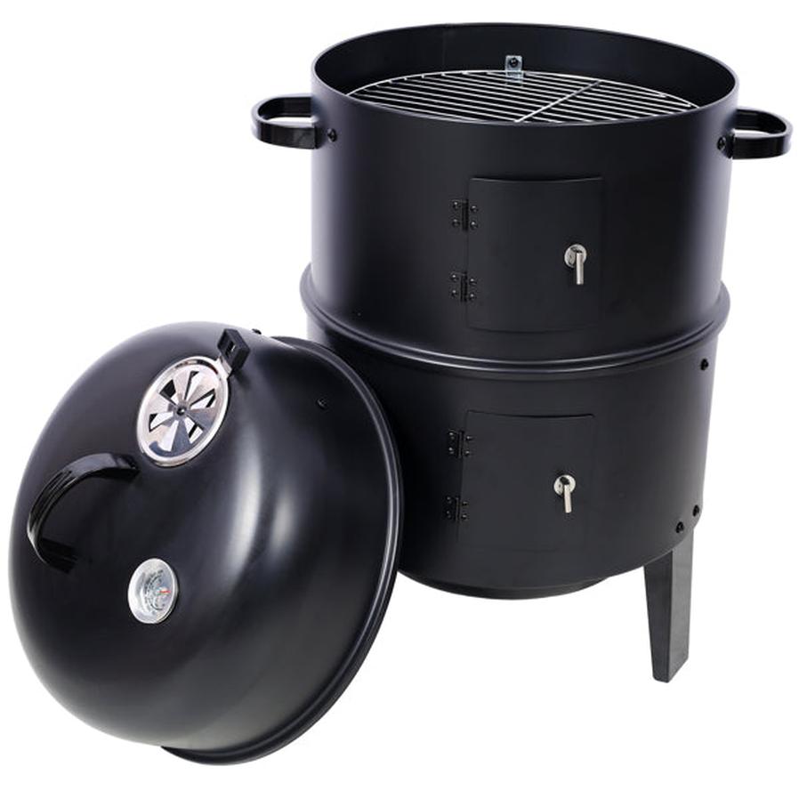 HKM-288147 16 Inch Portable Charcoal Smoked Grill – Ideal Vertical Smoker for Outdoor Cooking and Camping