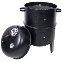 HKM-288147 16 Inch Portable Charcoal Smoked Grill – Ideal Vertical Smoker for Outdoor Cooking and Camping