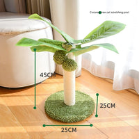 HKM-2882109 Coconut Tree Cat Climbing Frame with Nest and Scratching Rod Wooden Toy