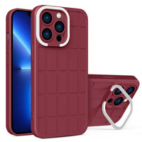 HKM-288211 Invisible Bracket Rubik's Cube Phone Case for iPhone Models - TPU+PC Material in Multiple Colors