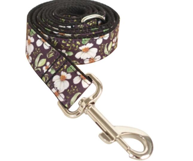 HKM-2882621 Small Floral Pet Traction Set - Durable Polyester Material