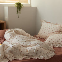 HKM-288275 Floral Double Gauze Bed Set - 4 Pieces, Pure Cotton, Available in Multiple Styles & Sizes
