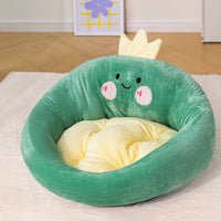 HKM-2882877 Adorable Animal-Shaped Semi-Enclosed Cat Bed with Optional Blanket and Flannel Blanket Options