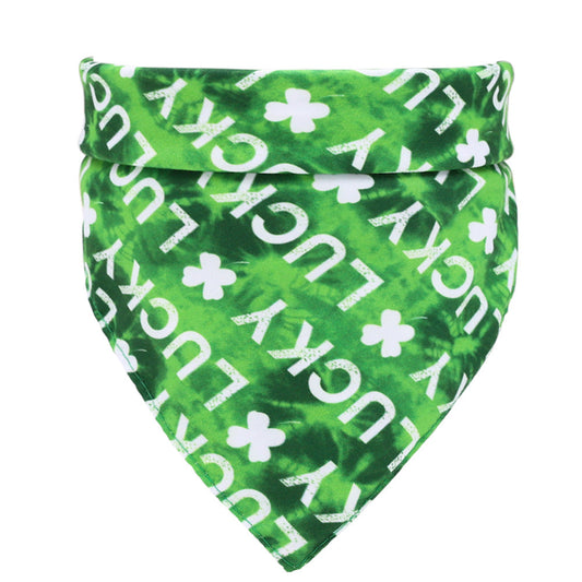 HKM-2883005 Soft Cotton Green Pet Scarf for Dogs and Cats - 48x48 cm, Neck Size 25-48 cm