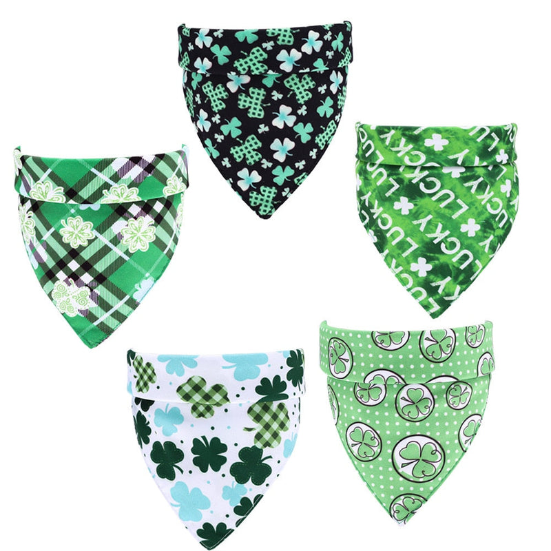 HKM-2883005 Soft Cotton Green Pet Scarf for Dogs and Cats - 48x48 cm, Neck Size 25-48 cm