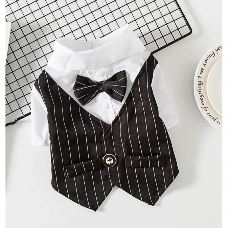HKM-2883005 Stylish Evening Pants Suit for Small Dogs - Soft Vinylon Fabric, Perfect for Spring and Autumn