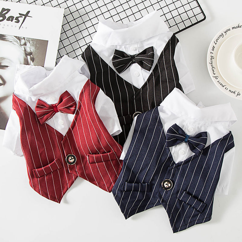 HKM-2883005 Stylish Evening Pants Suit for Small Dogs - Soft Vinylon Fabric, Perfect for Spring and Autumn