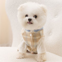 HKM-2885181 Chessboard Pattern Hooded Traction Vest for Pets - Autumn/Winter Apparel, Multiple Sizes Available