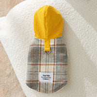 HKM-2885181 Chessboard Pattern Hooded Traction Vest for Pets - Autumn/Winter Apparel, Multiple Sizes Available