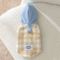 HKM-2885181 Chessboard Pattern Hooded Traction Vest for Pets - Autumn/Winter Apparel, Multiple Sizes Available