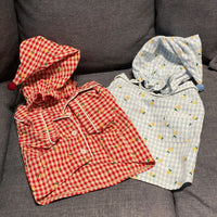 HKM-2885437 Cotton Pajamas for Dogs and Cats with Matching Hat - Casual Style in Red and Blue, Sizes S to XXL