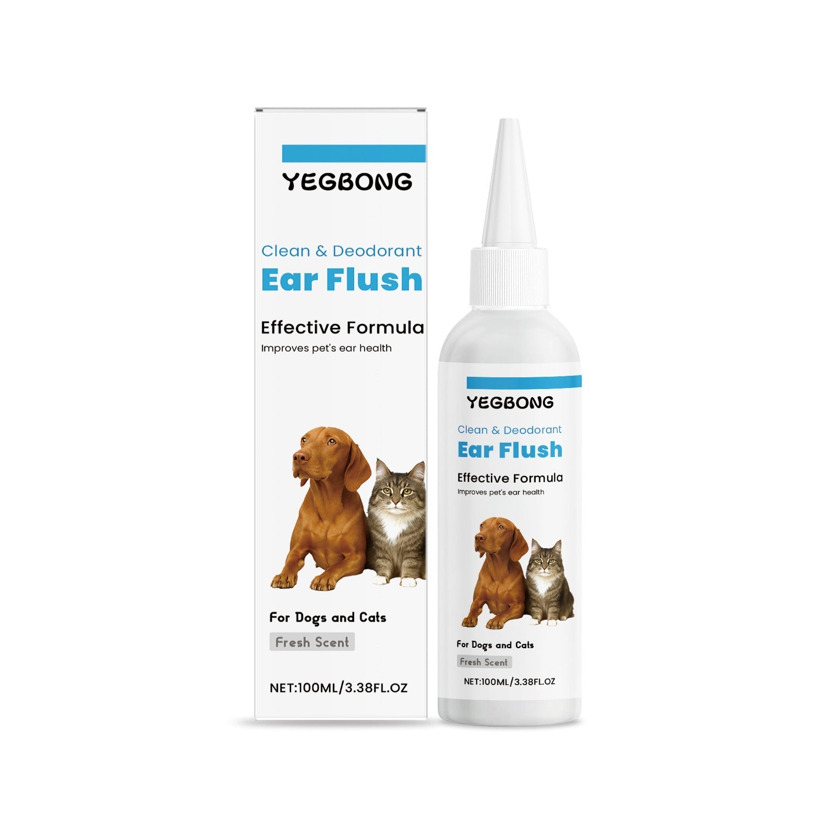 HKM-2886461 Gentle Ear Cleaner for Dogs and Cats - 100ml Earwax Removal Solution