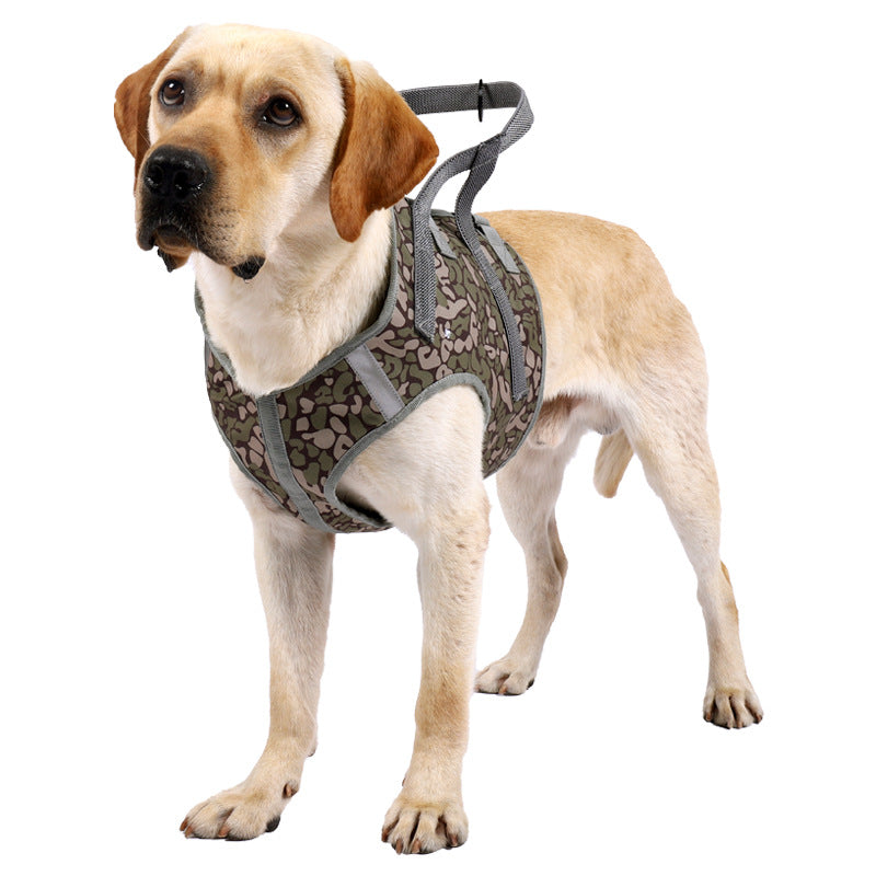 HKM-2887869 Adjustable Camouflage Dog Chest Strap with Hand Holding Rope for Medium Dogs
