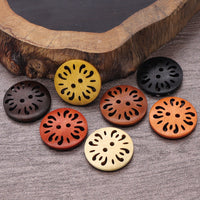 HKM-288787 Natural Wood Dyed Eye Buttons Set for Cardigans and Coats - 20 Pieces
