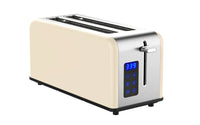 HKM-288851 Retro 4-Slice Stainless Steel Toaster with Dust Cover for Modern Kitchens