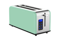 HKM-288851 Retro 4-Slice Stainless Steel Toaster with Dust Cover for Modern Kitchens