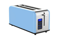HKM-288851 Retro 4-Slice Stainless Steel Toaster with Dust Cover for Modern Kitchens