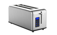 HKM-288851 Retro 4-Slice Stainless Steel Toaster with Dust Cover for Modern Kitchens