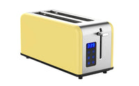 HKM-288851 Retro 4-Slice Stainless Steel Toaster with Dust Cover for Modern Kitchens