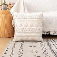 HKM-289107 Nordic Style Tufted Geometric Pillowcase – Cotton Cover with Diverse Colors and Textures, 45x45cm or 30x50cm
